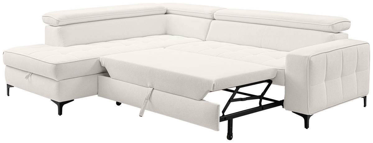 ECKSOFA  in Struktur Hellgrau  203/251 cm  - Hellgrau/Schwarz, Design, Textil/Metall (203/251cm) - MID.YOU