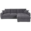 ECKSOFA in Mikrofaser Anthrazit  - Chromfarben/Anthrazit, Design, Kunststoff/Textil (278/193cm) - Hom`in