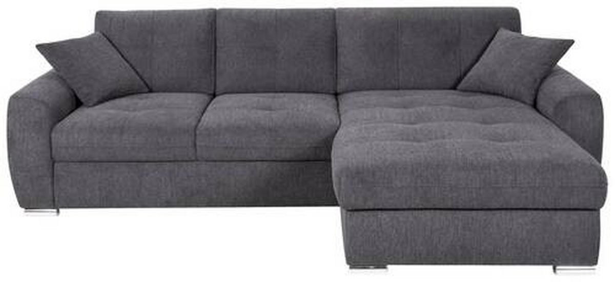 ECKSOFA in Mikrofaser Anthrazit  - Chromfarben/Anthrazit, Design, Kunststoff/Textil (278/193cm) - Hom`in