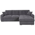 ECKSOFA in Mikrofaser Anthrazit  - Chromfarben/Anthrazit, Design, Kunststoff/Textil (278/193cm) - Hom`in