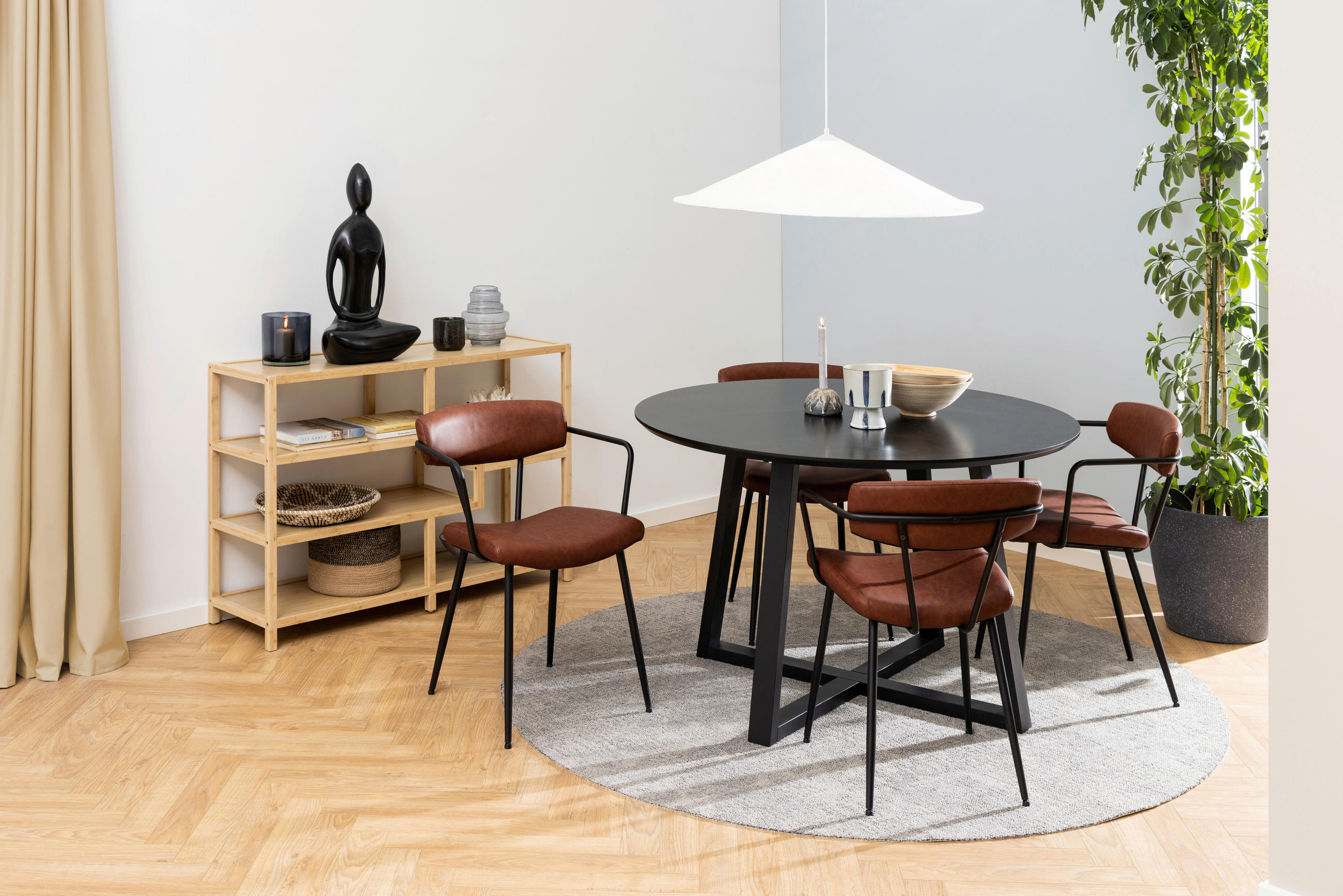 ESSTISCH in Holz, Holzwerkstoff 120/120/75 cm  - Schwarz, MODERN, Holz/Holzwerkstoff (120/120/75cm) - MID.YOU