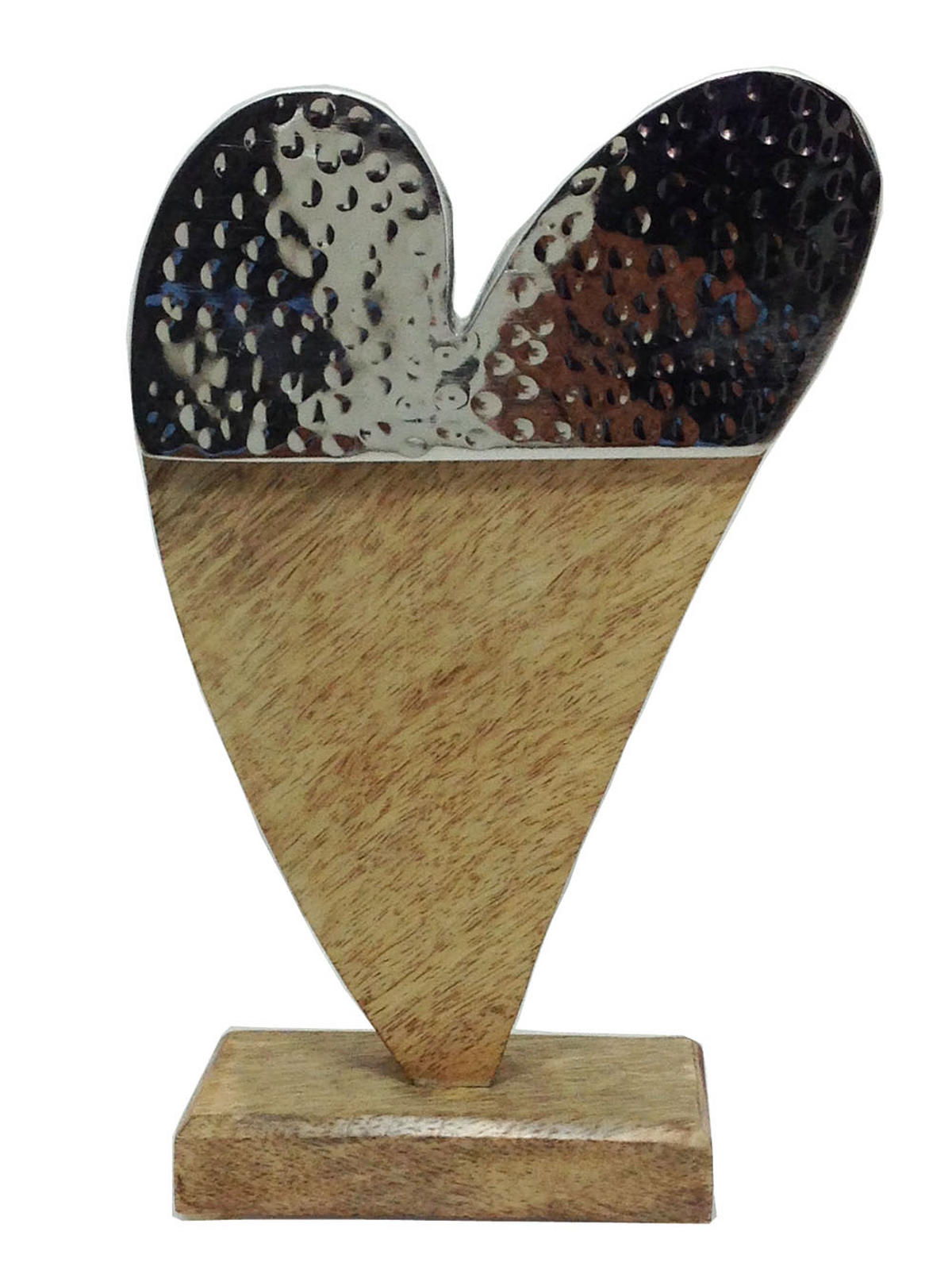 DEKOHERZ - Braun/Nickelfarben, LIFESTYLE, Holz/Metall (21/13/6,25cm) - Ambia Home
