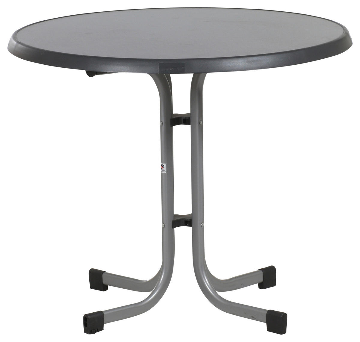 GARTENTISCH Holzwerkstoff Graphitfarben rund  - Graphitfarben, MODERN, Holzwerkstoff/Metall (86/86/72cm) - Sieger