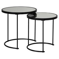 SATZTISCH in Glas 50/50/50,5 cm  - Schwarz, Design, Glas/Metall (50/50/50,5cm) - MID.YOU