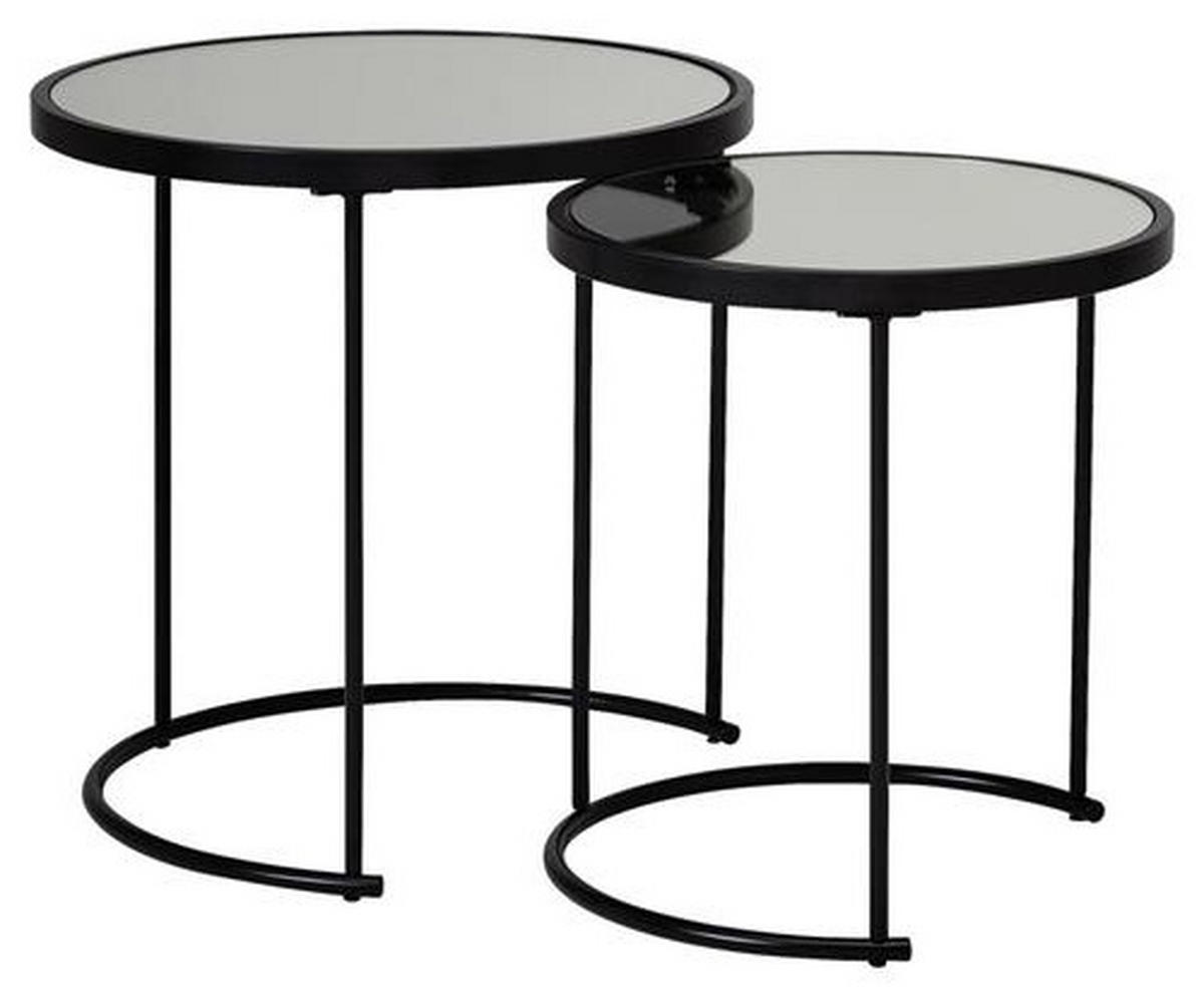 SATZTISCH in Glas 50/50/50,5 cm  - Schwarz, Design, Glas/Metall (50/50/50,5cm) - MID.YOU