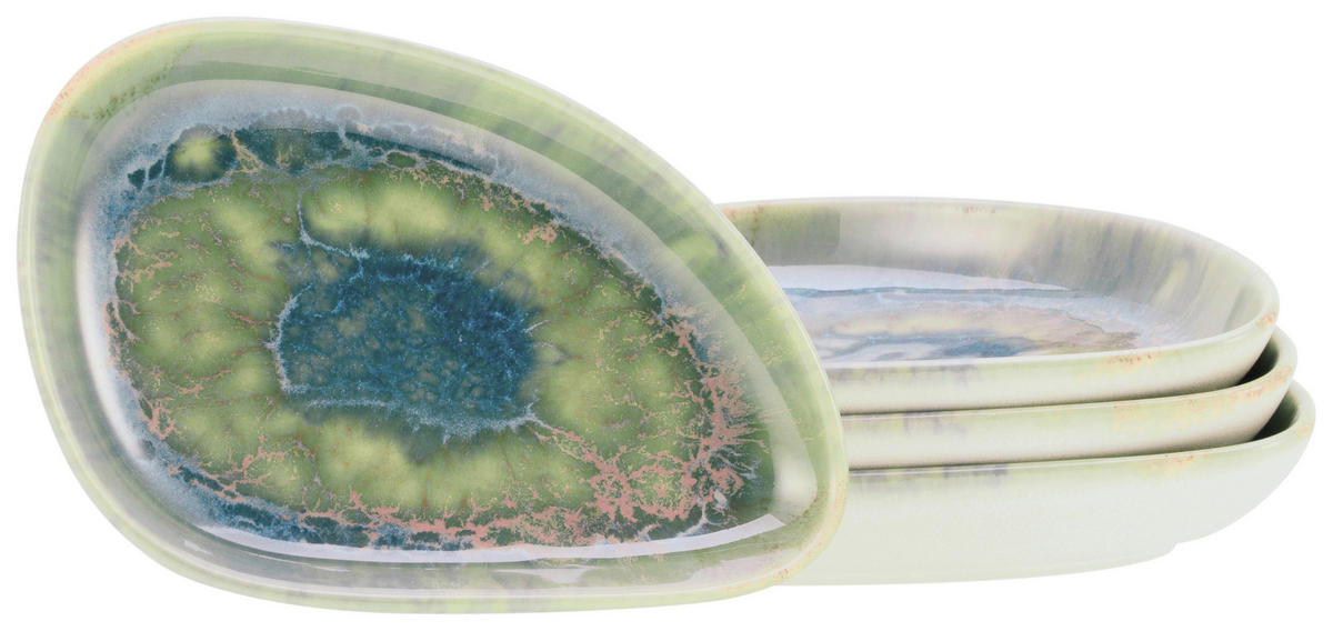 SADA MISEK, kamenina - modrá/zelená, Basics, keramika (14,7/2,5/9,5cm) - Creatable