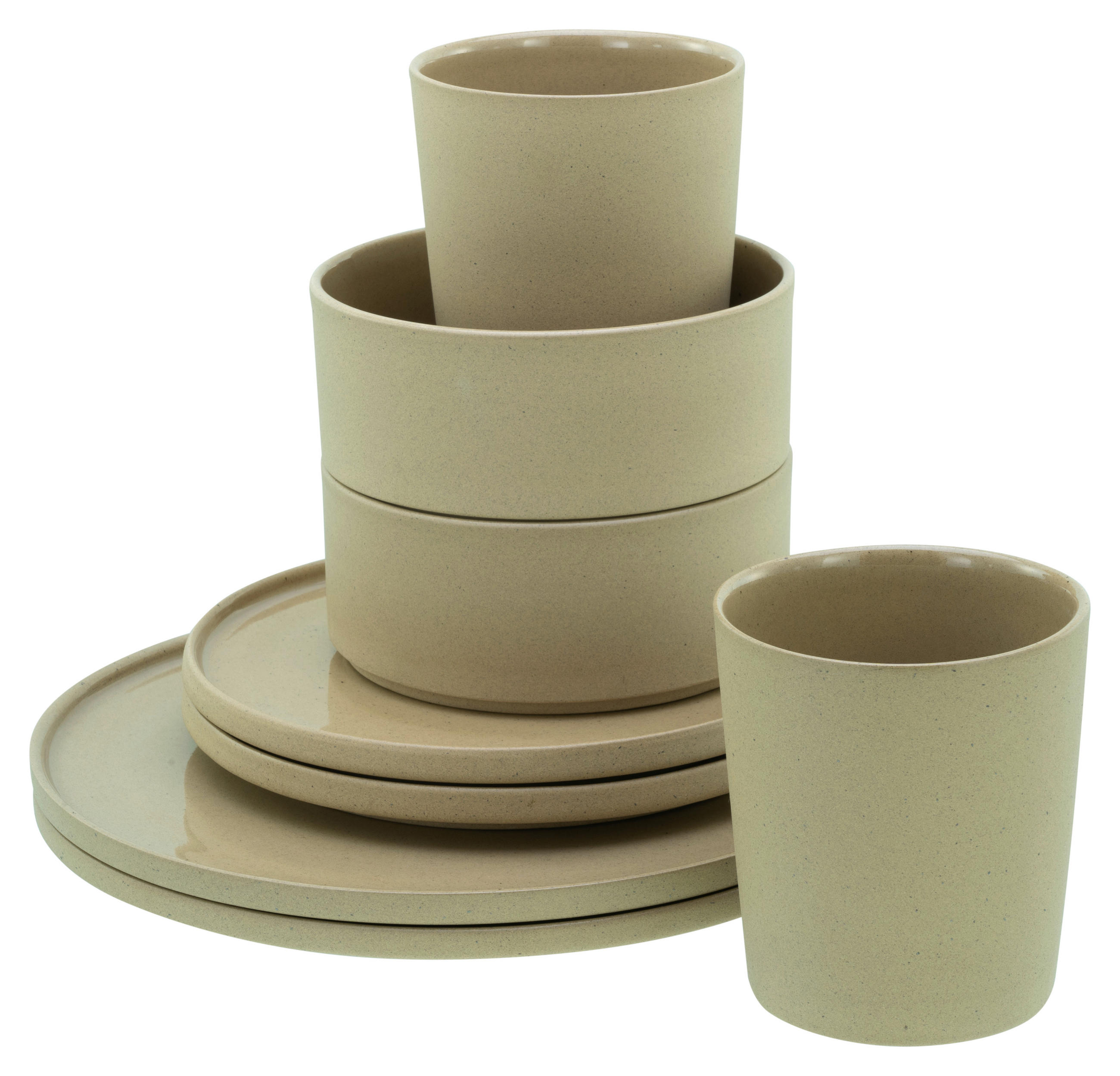 KOMBINOVANÝ SERVIS, 8-dielne, kamenina - piesková, Trend, keramika - Creatable
