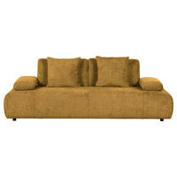 SCHLAFSOFA  in Chenille Senfgelb  - Senfgelb/Schwarz, KONVENTIONELL, Kunststoff/Textil (235-255/80/116-138cm) - Carryhome