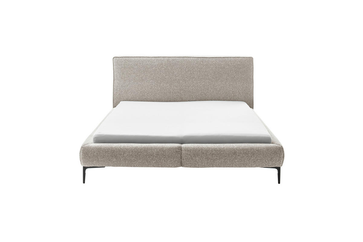 ČALÚNENÁ POSTEĽ, 180/200 cm, krémová, čierna - čierna/krémová, Modern, kov/kompozitné drevo (180/200cm) - MID.YOU