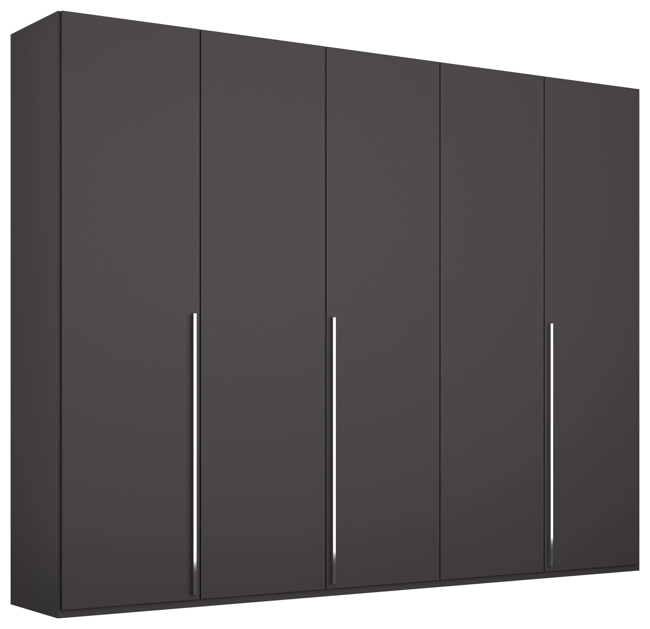 DREHTÜRENSCHRANK in Graphitfarben  - Chromfarben/Graphitfarben, Design, Holzwerkstoff/Metall (251/223/60cm) - home24