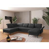 WOHNLANDSCHAFT in Flachgewebe Dunkelgrau  - Dunkelgrau/Schwarz, Konventionell, Textil/Metall (231/359/198cm) - Sit & More