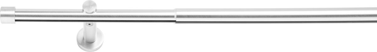 VORHANGSCHIENE - Grau Hochglanz, Basics, Metall (210/11,5/4,7cm) - Homeware