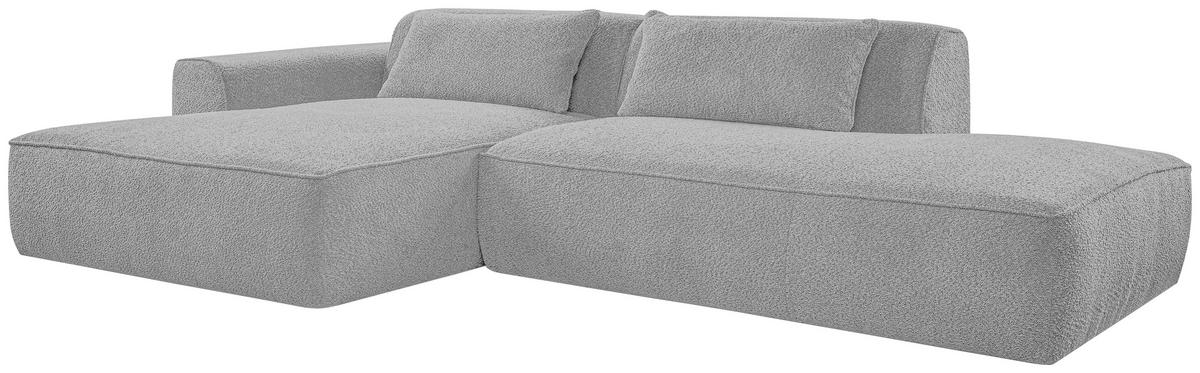ECKSOFA BILLUND Grau Cord Nierenkissen  - Schwarz/Grau, KONVENTIONELL, Kunststoff/Textil (294/165cm) - Livetastic