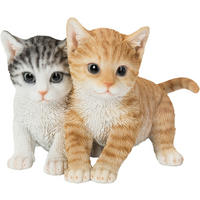 DÍSZ MACSKA - fehér/világosbarna, Lifestyle, műanyag (19,5/13/15,5cm)