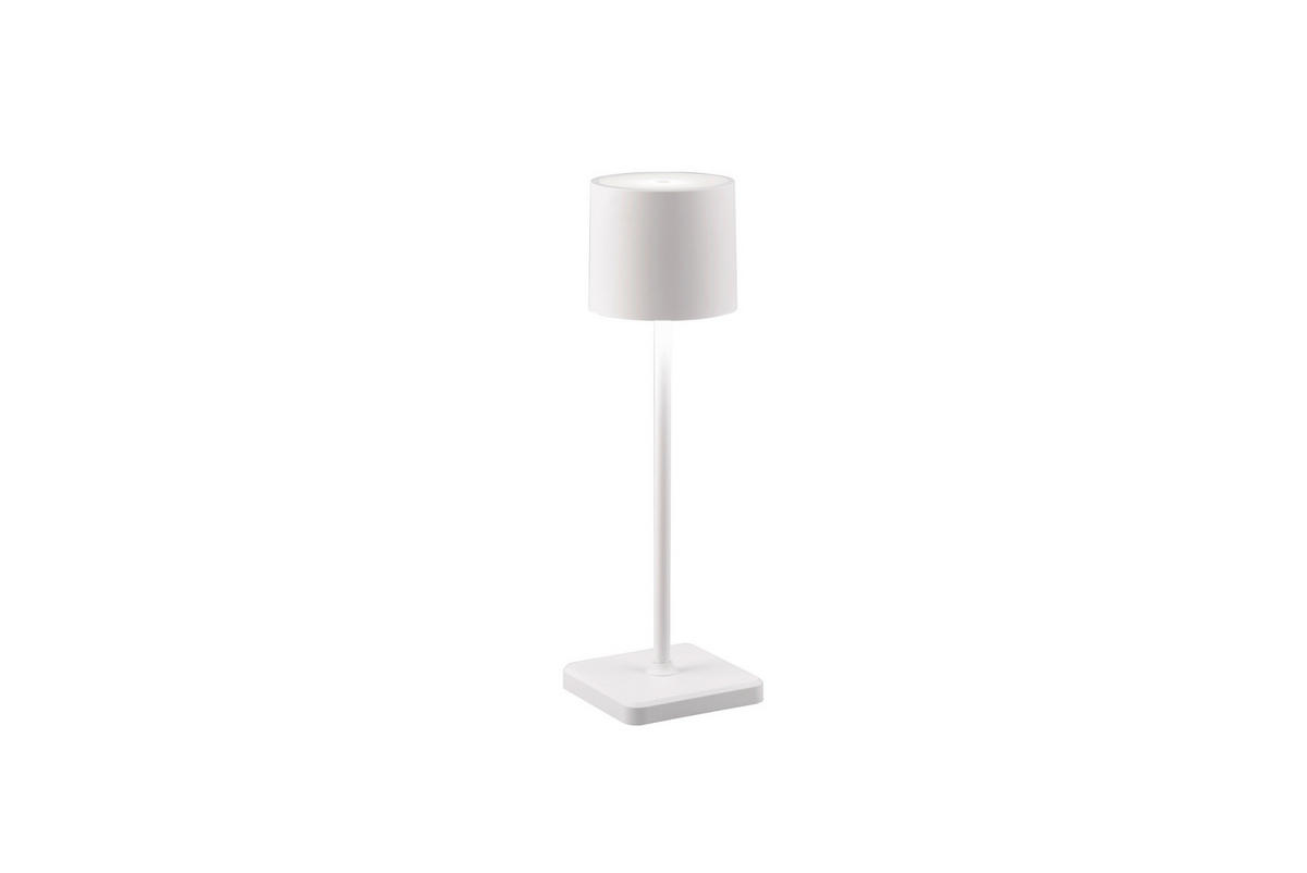 STOLNÍ LAMPA NA BATERIE 12,5/38 cm - bílá, Konvenční, plast (12,5/38cm)