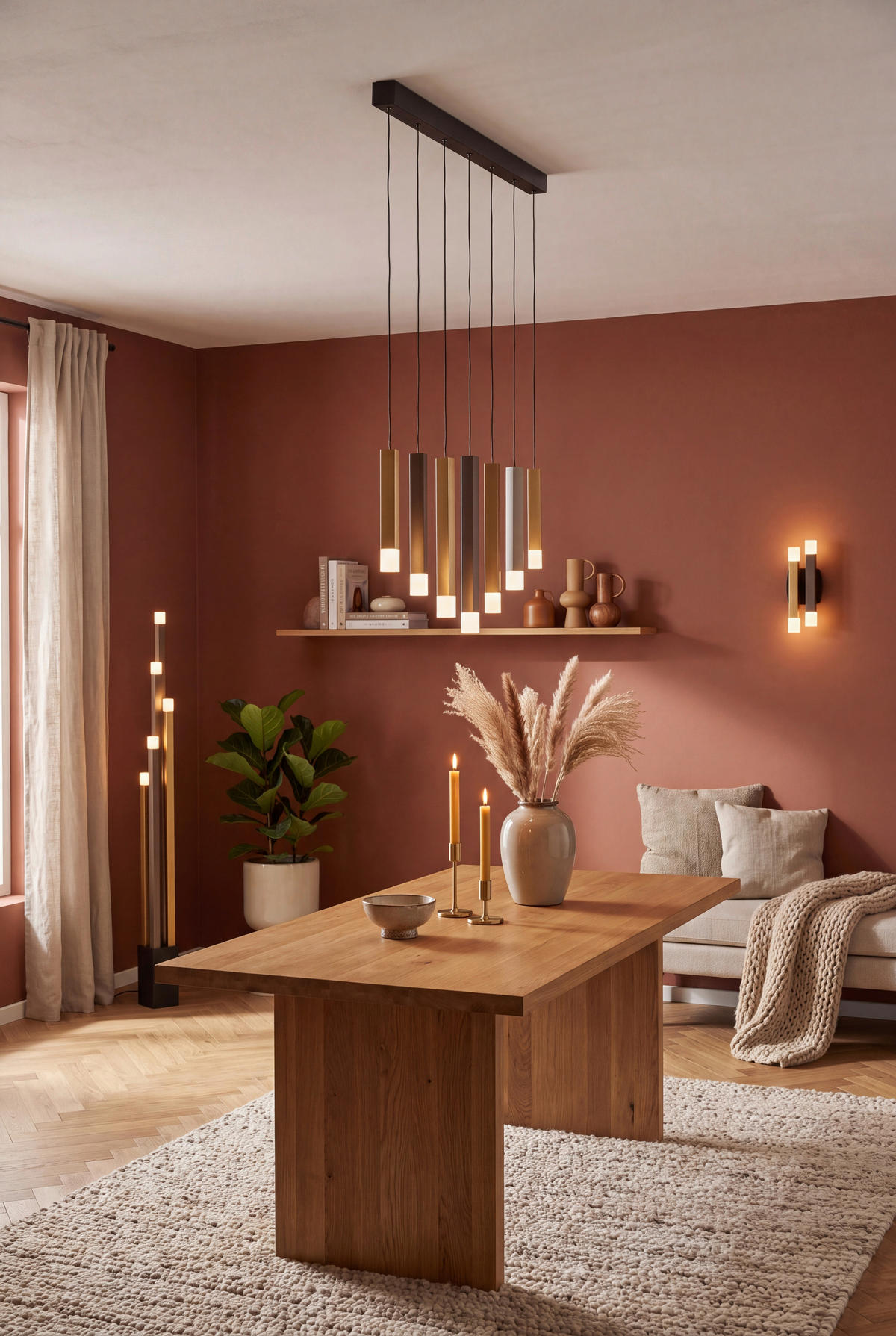 LED-HÄNGELEUCHTE 108/4,5/150 cm  - Goldfarben/Schwarz, Design, Kunststoff/Metall (108/4,5/150cm)
