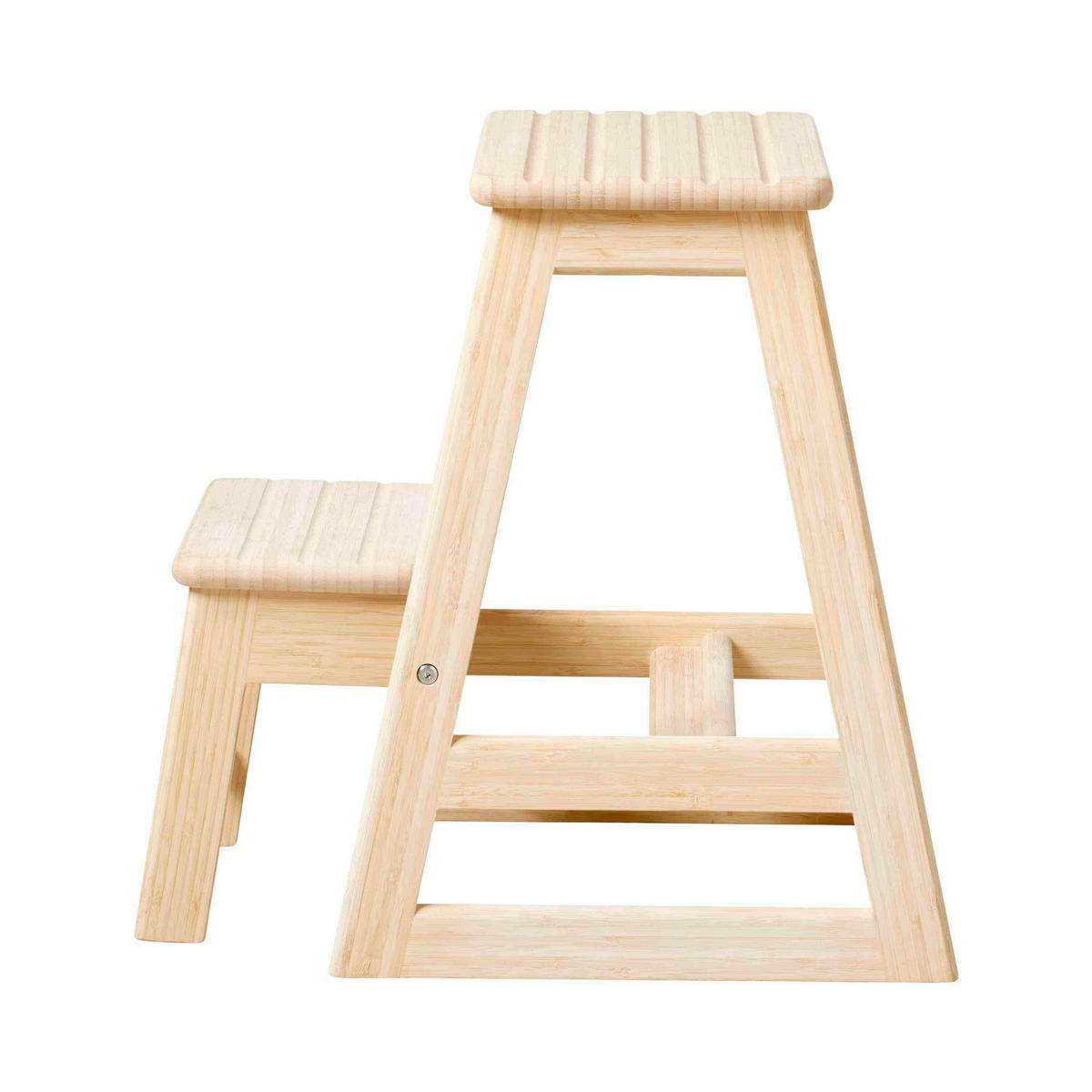 TRITTHOCKER SKALA  - Hellbraun, Natur, Holz (45,5/49/39cm) - Gardenson