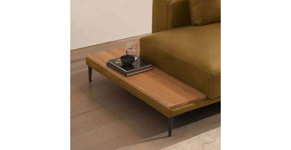 ECKSOFA  in Echtleder Senfgelb  304/201 cm  - Senfgelb/Schwarz, Design, Leder/Metall (304/201cm) - Belluti