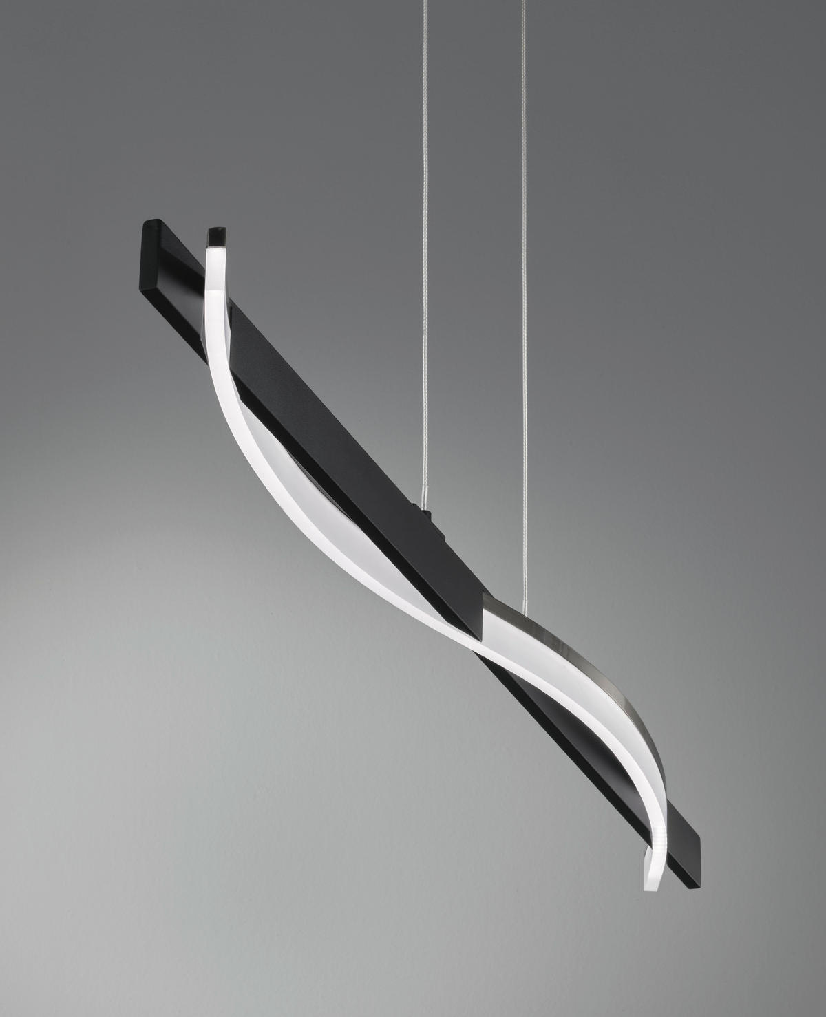 LED-HÄNGELEUCHTE Bridge 7,00/95,00/160 cm   - Schwarz, Trend, Metall (7,00/95,00/160cm) - Fischer & Honsel