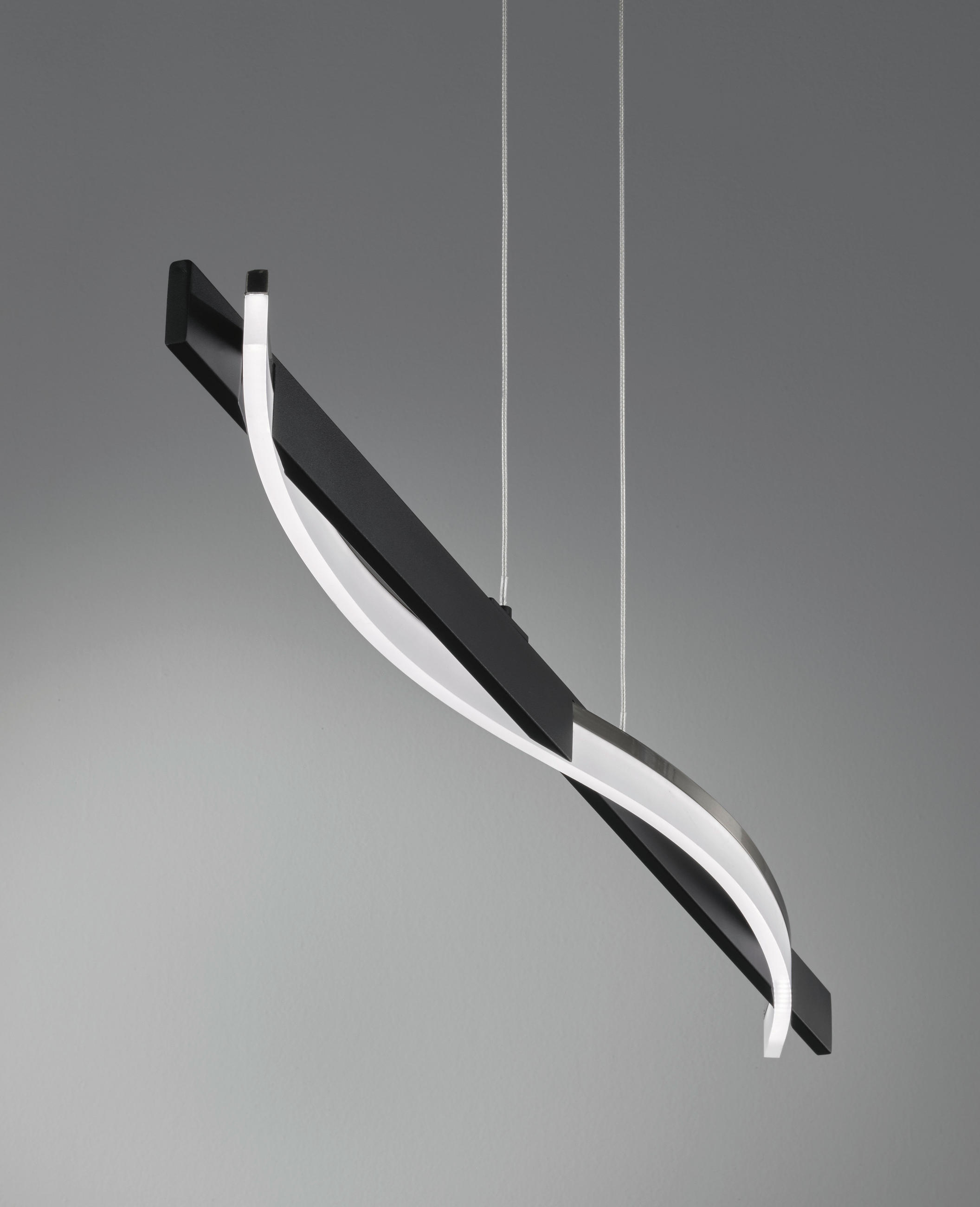 Thumbnail - Fischer & Honsel Led-Hängeleuchte Bridge, Schwarz, Metall, 95.00x160x7.00 cm, 3 Helligkeitsstufen, Lampen & Leuchten, In...