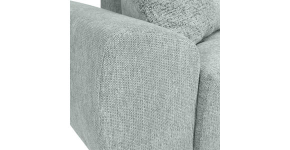 ECKSOFA in Flachgewebe Hellgrau  - Hellgrau/Schwarz, KONVENTIONELL, Textil/Metall (295/180cm) - Carryhome