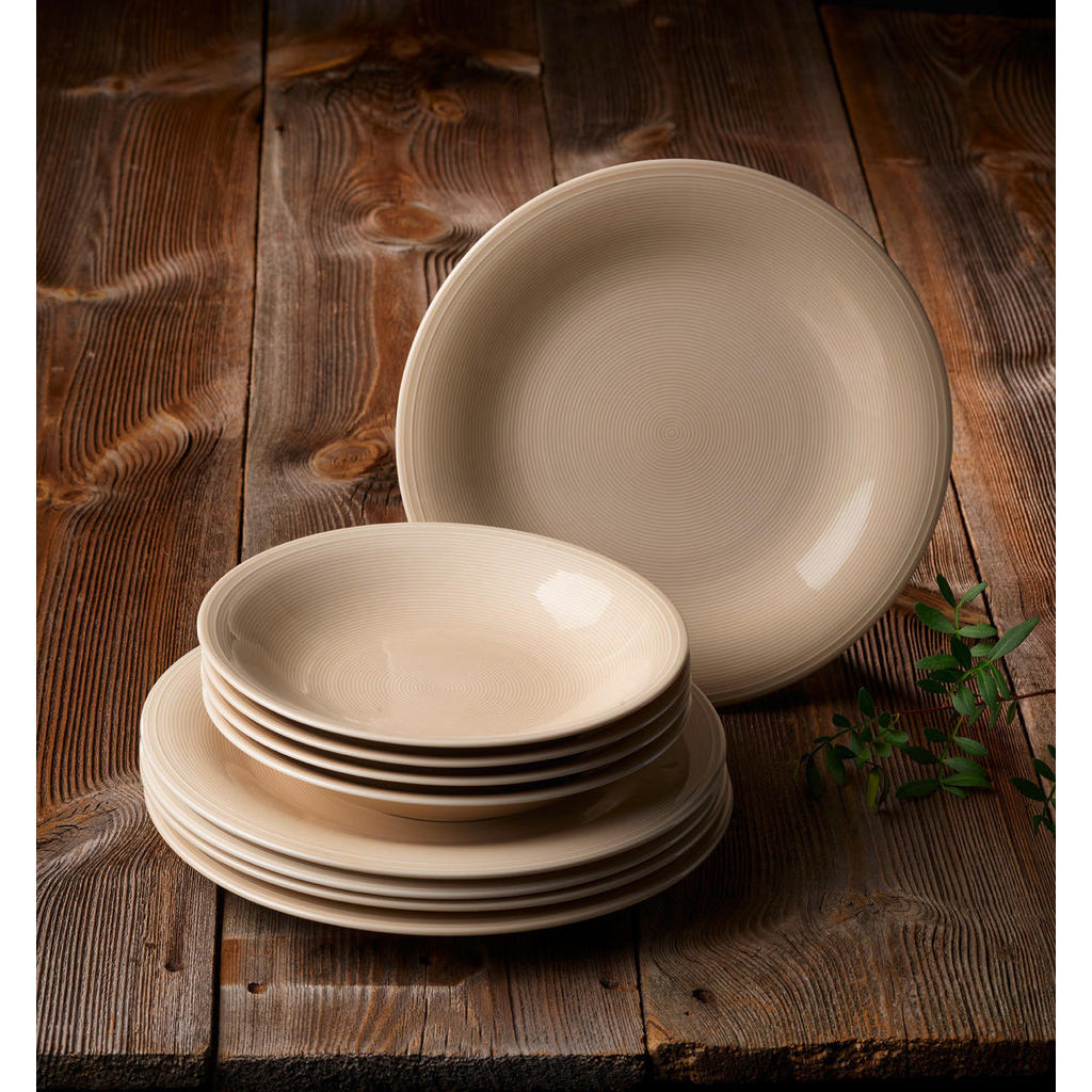 Thumbnail - like.Villeroy & Boch Tafelservice Color Loop, Beige, Keramik, 8-teilig, Uni, 29x29x14 cm, Essen & Trinken, Geschirr, Ges...