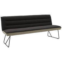 SITZBANK in Metall, Textil Anthrazit, Schwarz, Greige  - Greige/Anthrazit, Design, Textil/Metall (218/89/68cm) - Dieter Knoll
