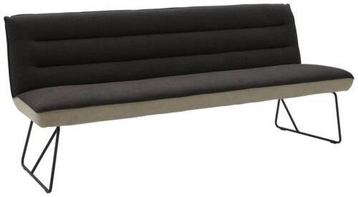SITZBANK in Metall, Textil Anthrazit, Schwarz, Greige  - Greige/Anthrazit, Design, Textil/Metall (218/89/68cm) - Dieter Knoll