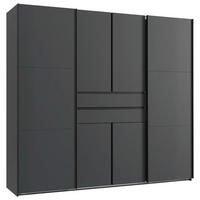 KLEIDERSCHRANK 250/216/65 cm,  in Graphitfarben, 6-türig  - Schwarz/Graphitfarben, Design, Holzwerkstoff/Metall (250/216/65cm) - Stylife