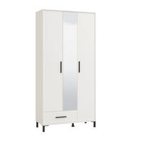 GARDEROBENSCHRANK  in 93/192,5/40 cm  - Schwarz/Weiß, Basics, Glas/Holzwerkstoff (93/192,5/40cm) - Carryhome