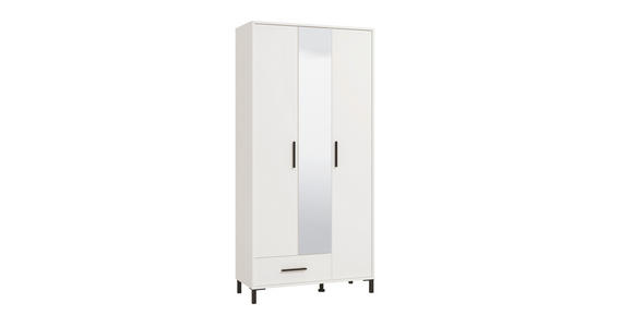 GARDEROBENSCHRANK  in 93/192,5/40 cm  - Schwarz/Weiß, Basics, Glas/Holzwerkstoff (93/192,5/40cm) - Carryhome