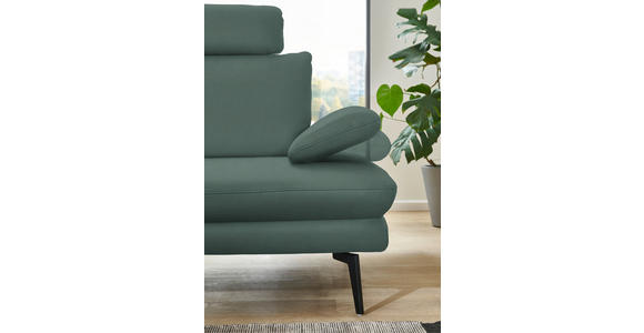 ECKSOFA in Echtleder Opal 180/310 cm - Opal/Schwarz, Design, Leder/Metall (180/310cm) - Dieter Knoll