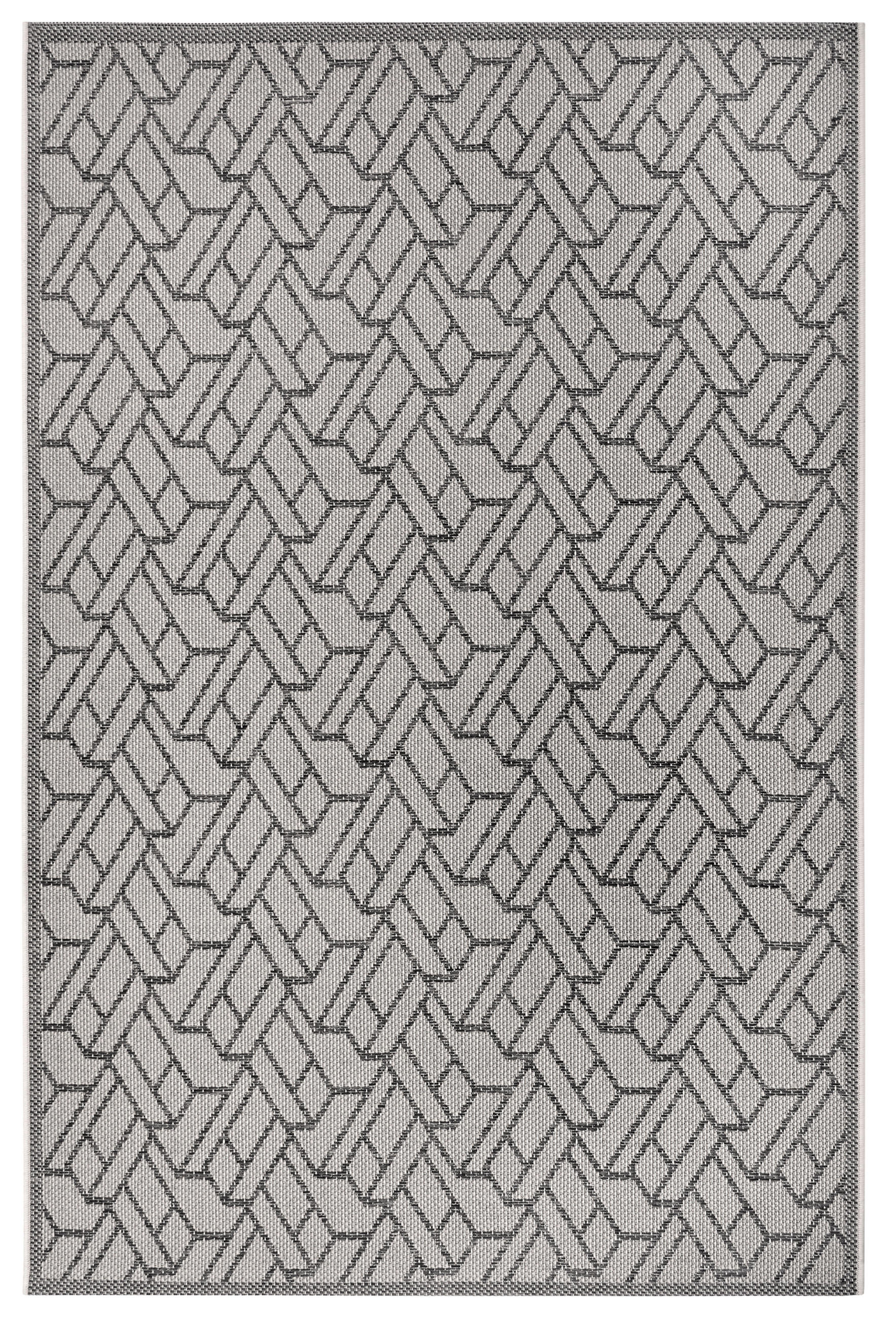 OUTDOORTEPPICH 63/120/120 cm Clyde Grau, Beige  - Beige/Grau, Design, Kunststoff/Textil (63/120/120cm)
