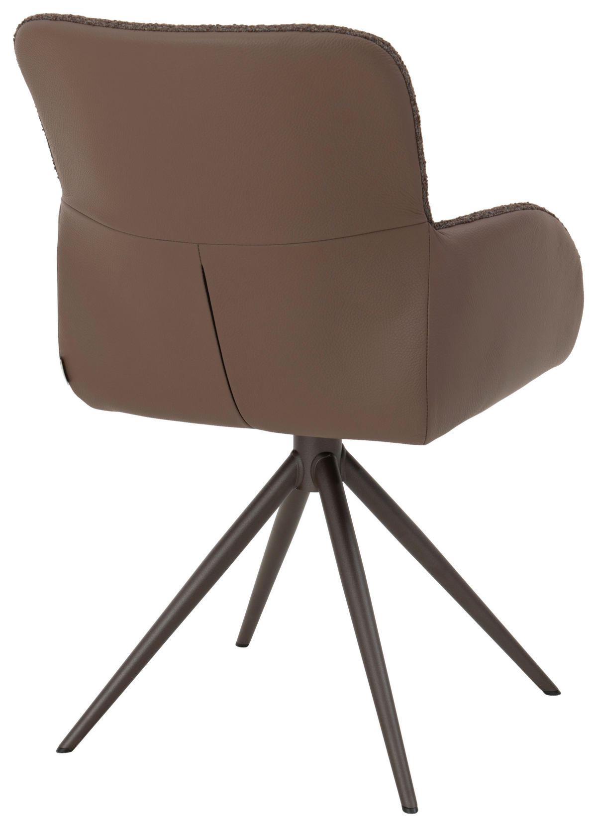 ARMLEHNSTUHL  in beflockt Echtleder pigmentiert  - Hellbraun/Dunkelbraun, Design, Leder/Textil (57/91/61cm) - Bert Plantagie