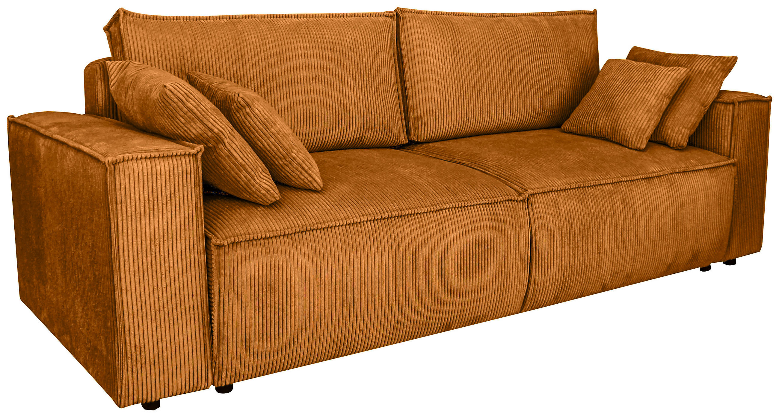 SCHLAFSOFA  mit Liegefunktion, Schlafen auf Sitzhöhe, Rücken echt Cord Kupferfarben  - Schwarz/Kupferfarben, KONVENTIONELL, Kunststoff/Textil (240/89/100cm) - Carryhome