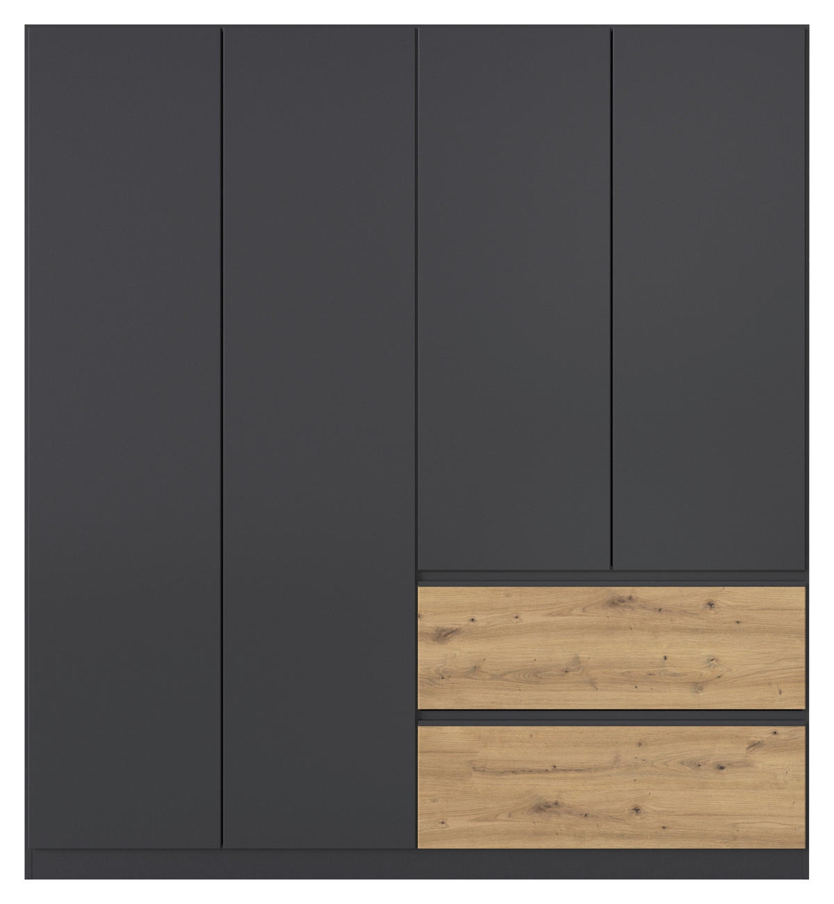 DREHTÜRENSCHRANK in Grau, Eiche Artisan  - Eiche Artisan/Grau, Modern, Holzwerkstoff (181/197/54cm) - Rauch Möbel