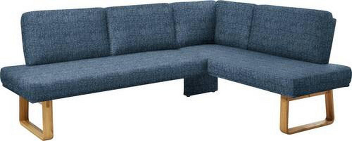 ECKBANK 265/174 cm  in Eichefarben, Dunkelblau  - Eichefarben/Dunkelblau, Design, Holz/Textil (265/174cm) - Dieter Knoll