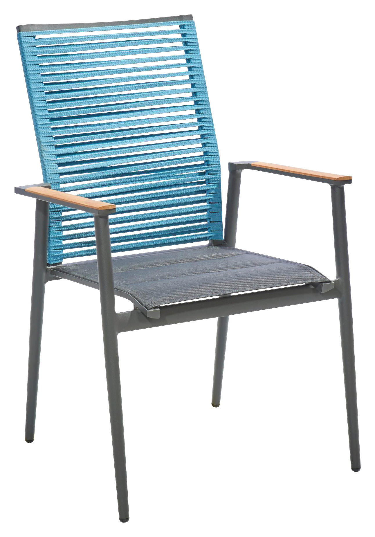 STAPELSESSEL Aluminium Anthrazit, Blau, Schwarz  - Blau/Anthrazit, Design, Holz/Textil (61/94/66cm) - Musterring