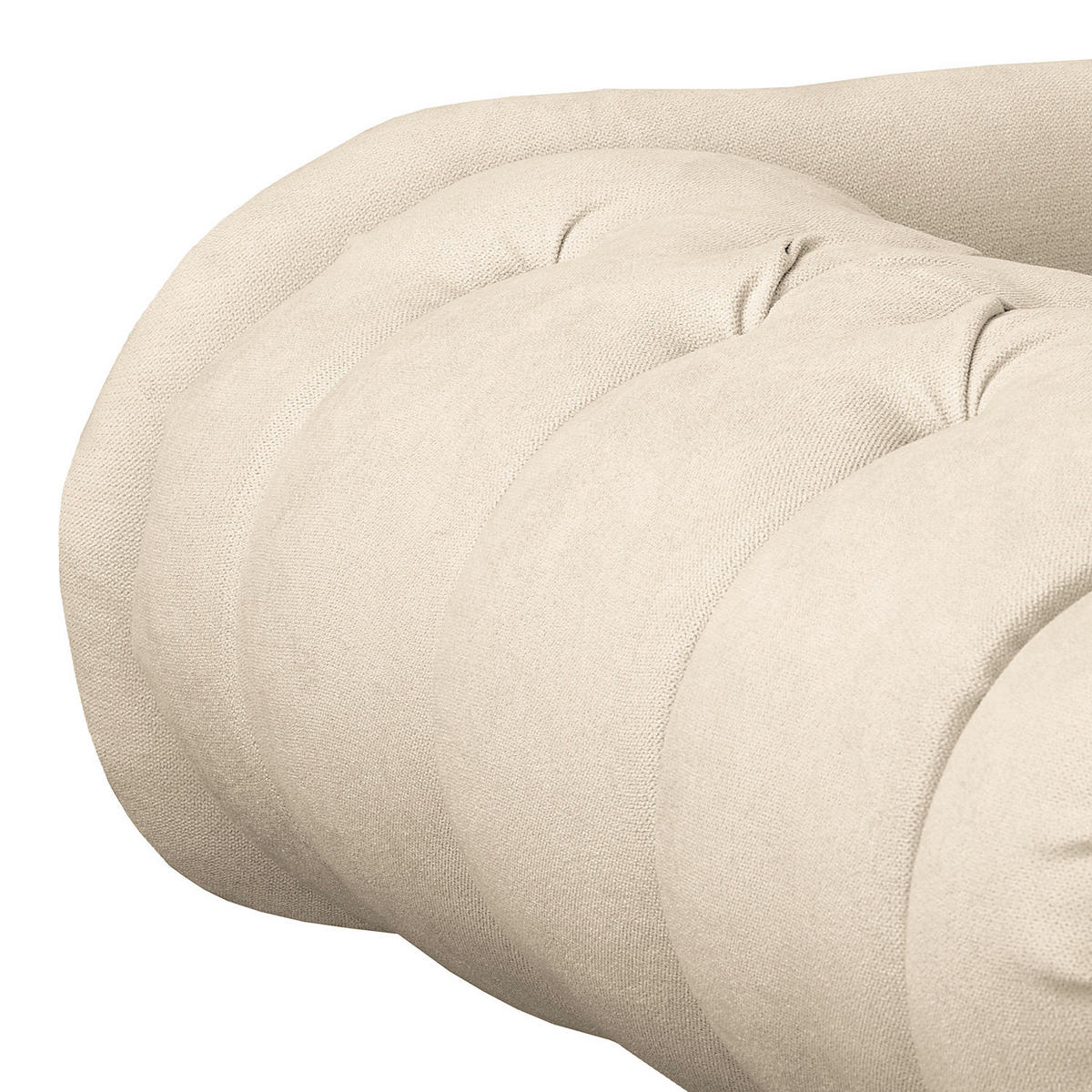 RÉCAMIERE Mikrofaser Creme  - Creme/Braun, Design, Holz/Textil (185/93/75cm) - Livetastic