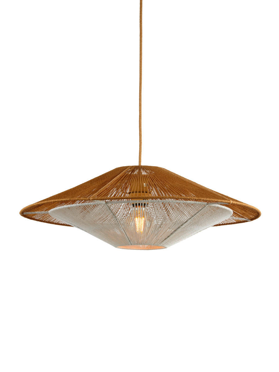 Lampă Suspendată 60/60/270 cm  - alb/maro deschis, Trend, hârtie (60/60/270cm) - Good & Mojo
