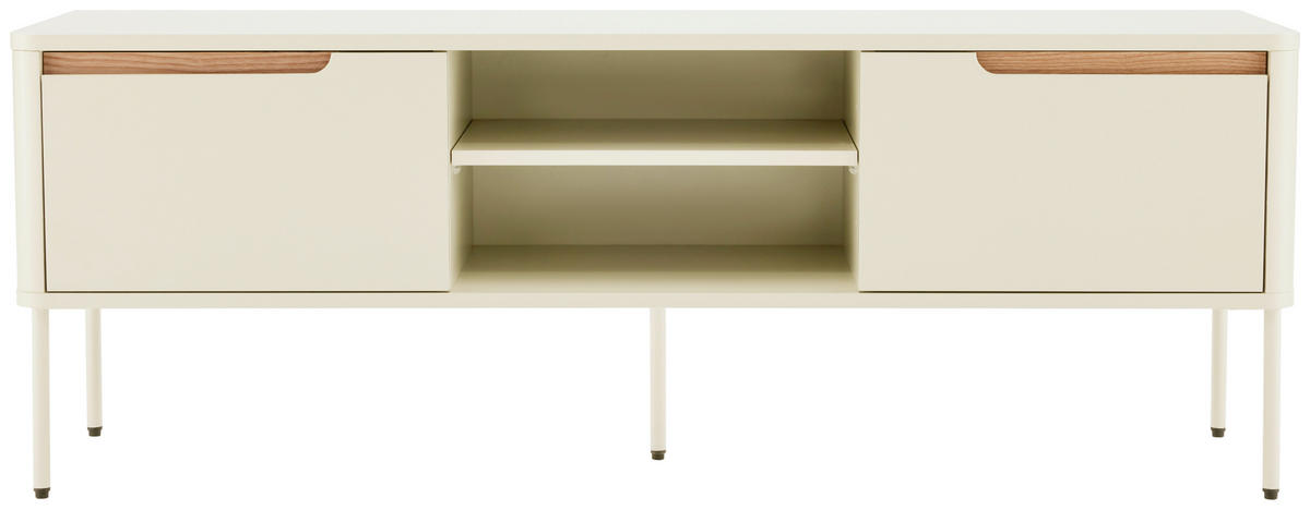 TV-BÄNK  i 140/51/40 cm  - gråvit/ekfärgad, Design, metall/trämaterial (140/51/40cm) - Carryhome