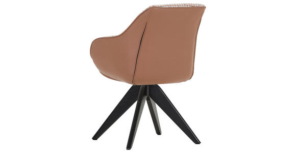 ARMLEHNSTUHL in Chenille, Lederlook - Terracotta/Schwarz, MODERN, Holz/Textil (60/83/65cm) - Novel