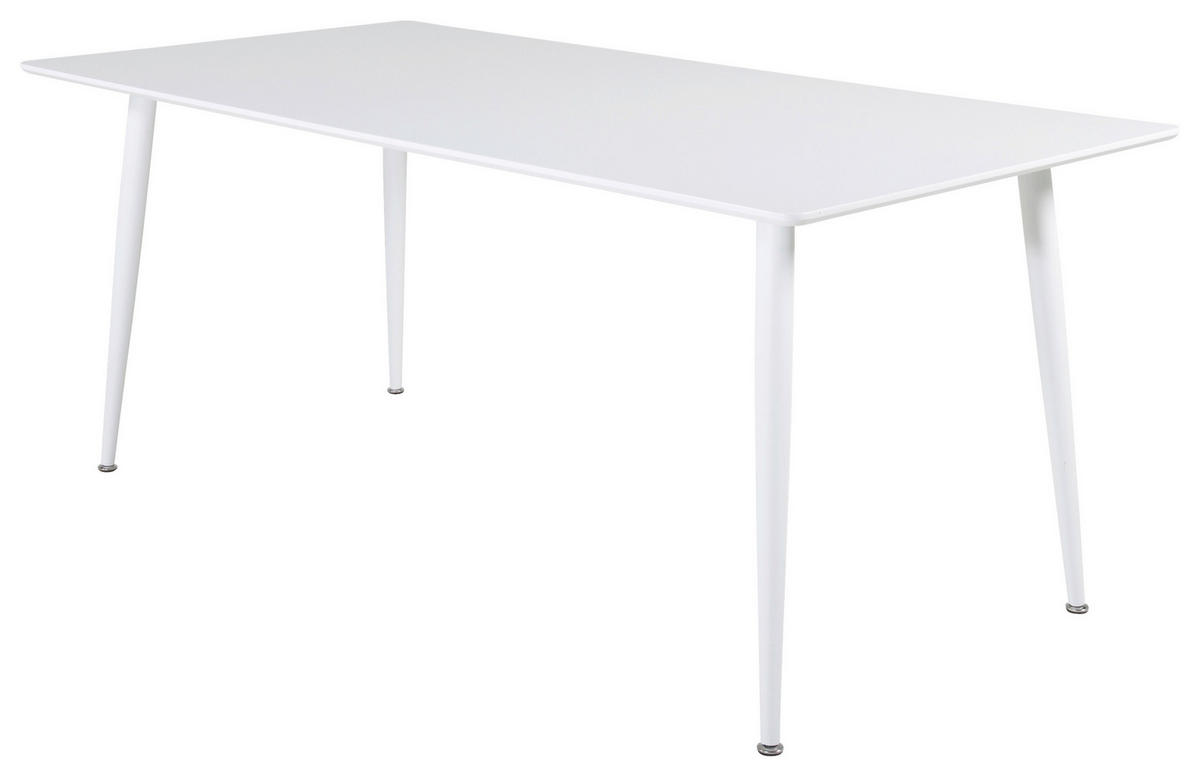 ESSTISCH furniert rechteckig Weiß  - Weiß, Design, Holz/Metall (180/90/75cm) - Livetastic