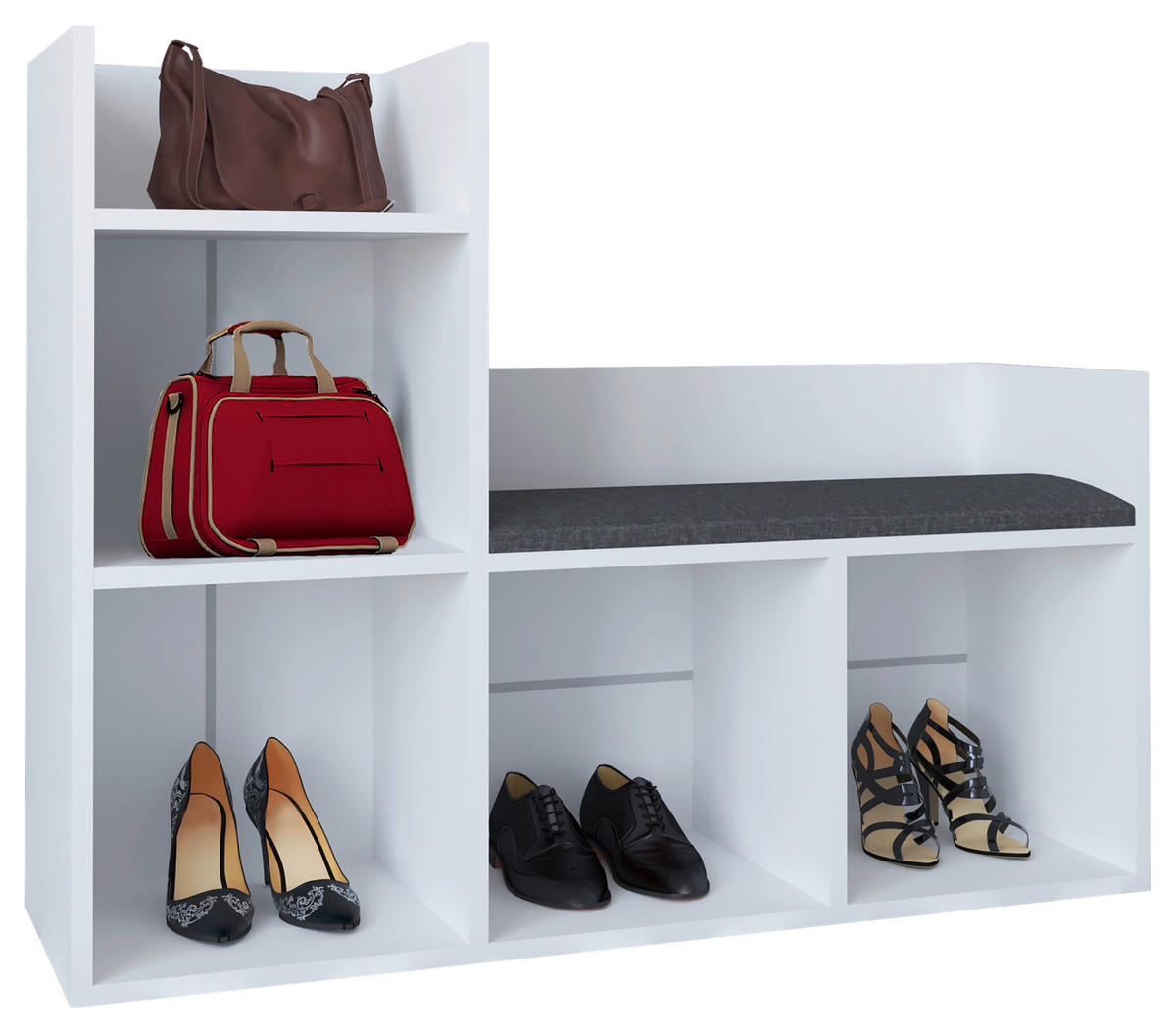 SCHUHBANK 108/88/34 cm  - Weiß, Design, Holzwerkstoff/Kunststoff (108/88/34cm) - MID.YOU