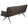 SITZBANK 203,5/87/64 cm Mikrofaser Schwarz, Dunkelgrau  - Dunkelgrau/Schwarz, Design, Textil/Metall (203,5/87/64cm) - Novel