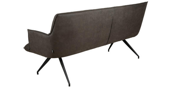 SITZBANK 203,5/87/64 cm Mikrofaser Schwarz, Dunkelgrau  - Dunkelgrau/Schwarz, Design, Textil/Metall (203,5/87/64cm) - Novel