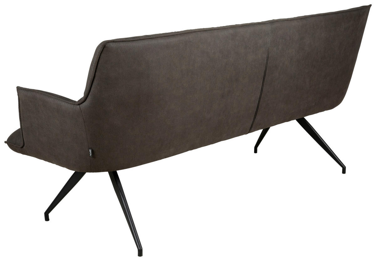 ÜLŐPAD fém, textil fekete, sötétszürke  - fekete/sötétszürke, Design, textil/fém (203,5/87/64cm) - Novel