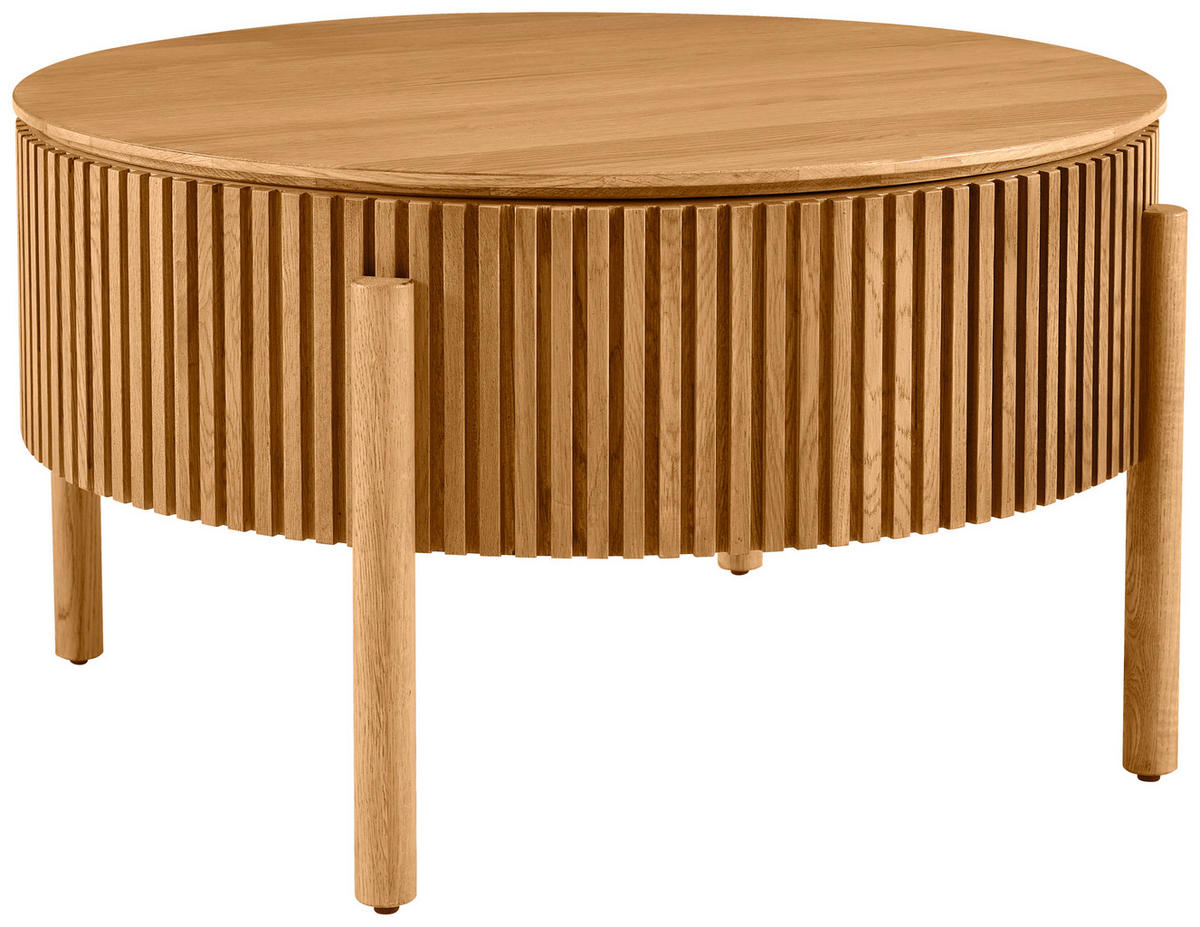 COUCHTISCH Eiche furniert, massiv 75/75/42 cm rund Naturfarben  - Eichefarben/Naturfarben, Natur, Holz/Holzwerkstoff (75/75/42cm) - Waldwelt