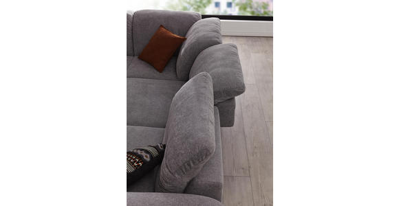 WOHNLANDSCHAFT in Textil Grau - Schwarz/Grau, Design, Textil/Metall (226/281cm) - Valnatura