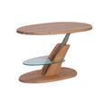 COUCHTISCH in Holz, Glas 100/65/48-65 cm - Eichefarben, Natur, Glas/Holz (100/65/48-65cm) - Venda